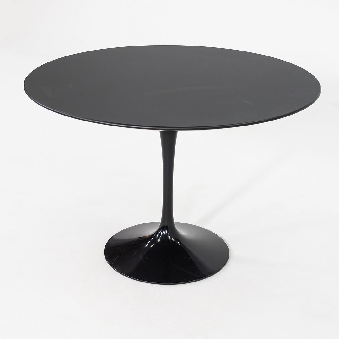 C. 2020 Eero Saarinen for Knoll Black Laminate Tulip Dining Table 42 Inches