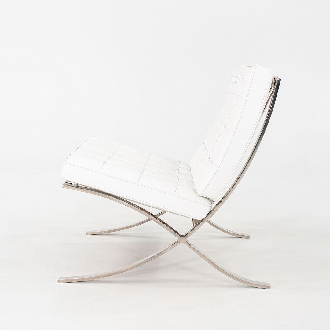 2005 Mies van der Rohe for Knoll Stainless Barcelona Lounge Chair with Ottoman