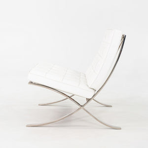 2005 Mies van der Rohe for Knoll Stainless Barcelona Lounge Chair with Ottoman