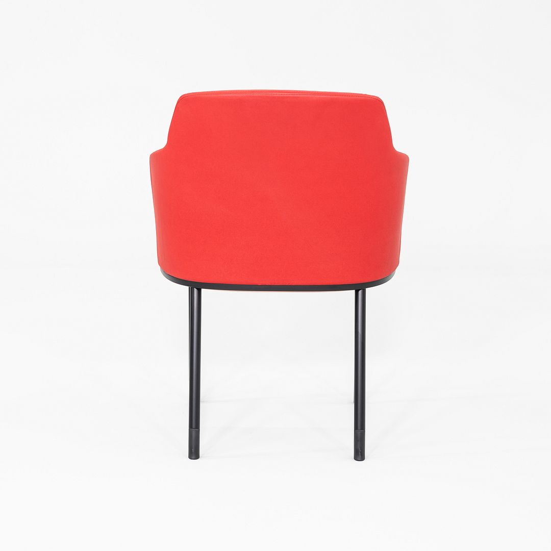 2015 Pair of Formway for Knoll Remix Dining Arm Chairs w/ Red Fabric Upholstery