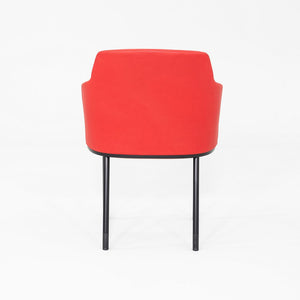 2015 Pair of Formway for Knoll Remix Dining Arm Chairs w/ Red Fabric Upholstery