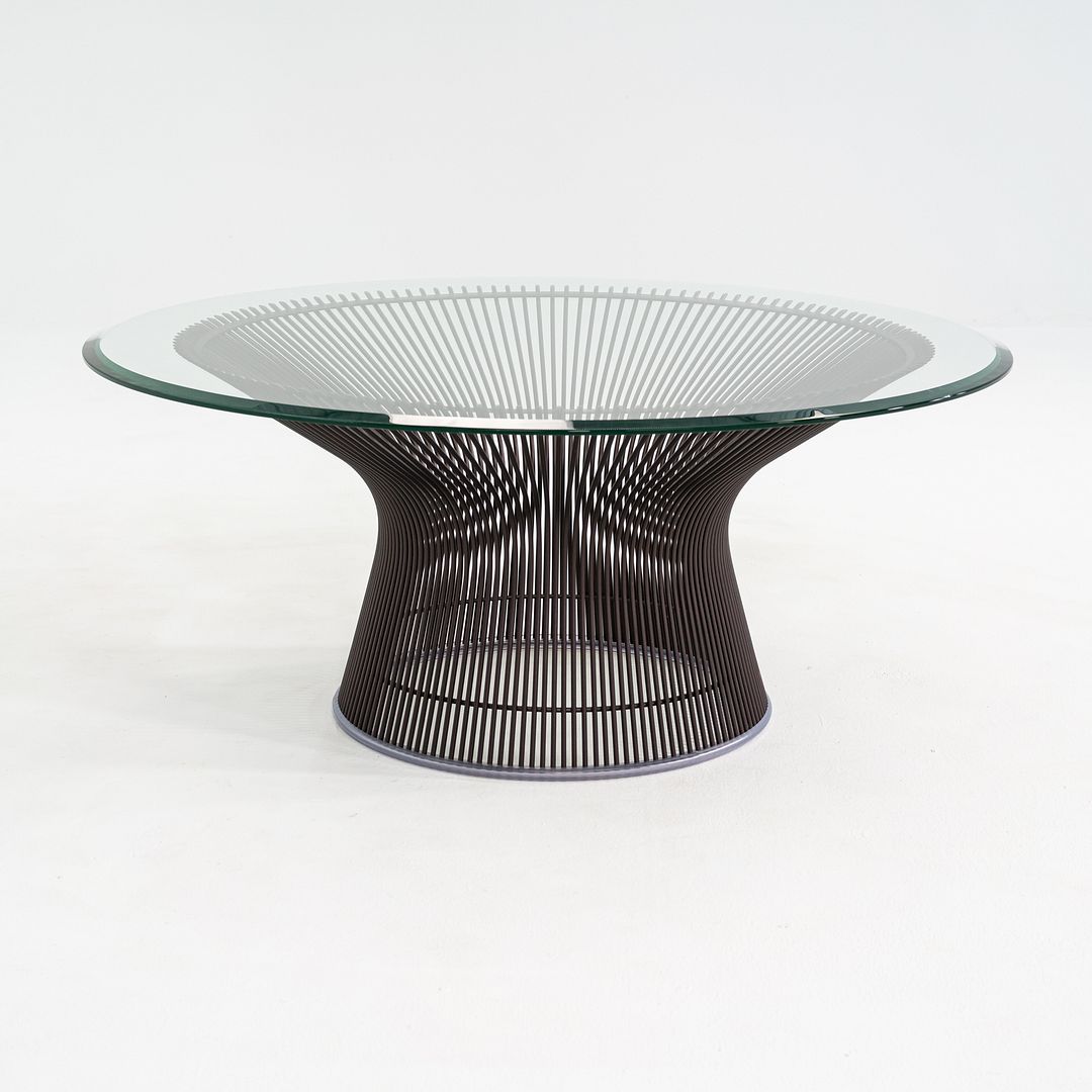SOLD 2018 Warren Platner for Knoll Coffee Table with 36"Glass Top and Bronze Base