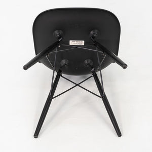 2018 Set of Four Herman Miller Eames DSW Dining Side Chairs in Black Plastic