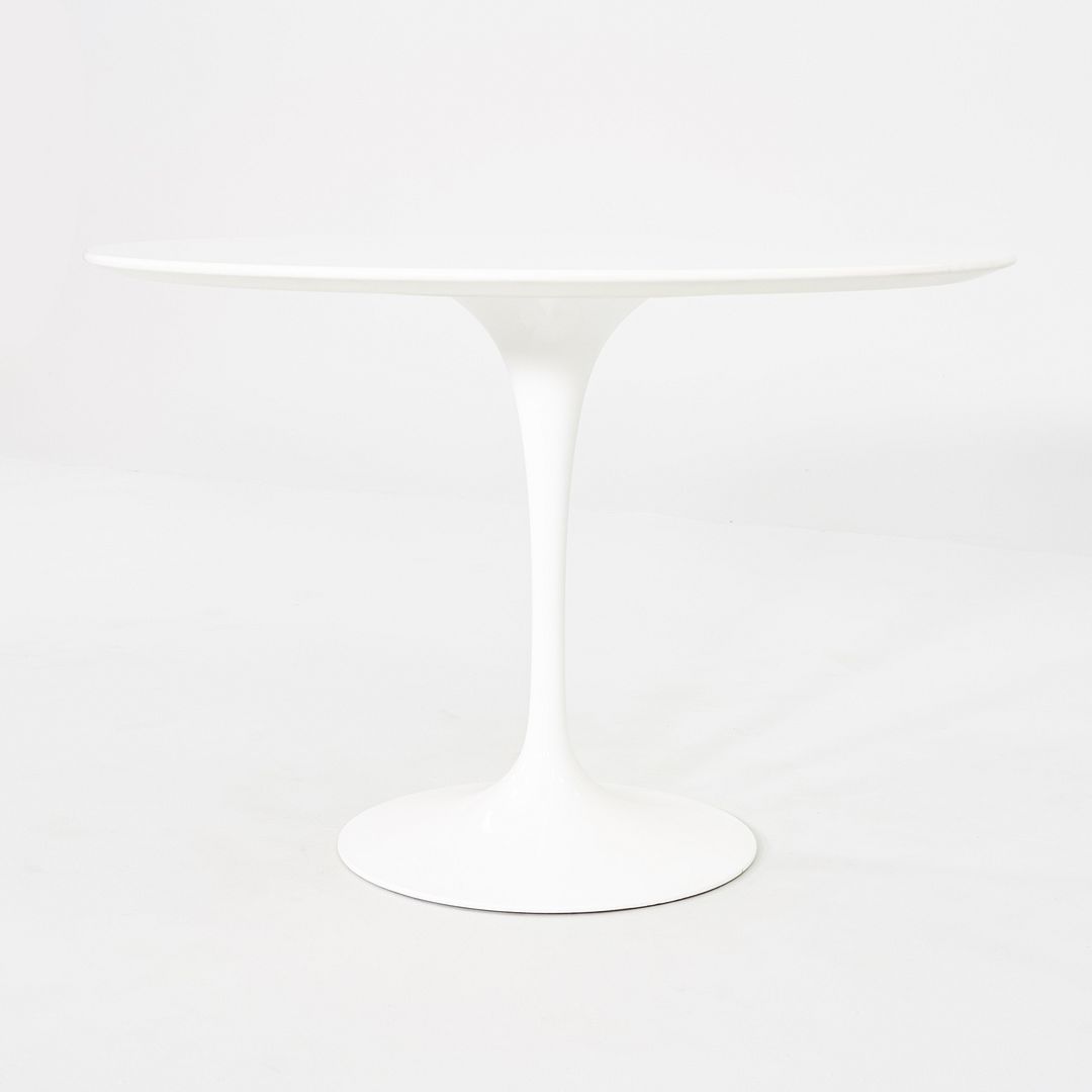 2010s Eero Saarinen for Knoll 42" Tulip Dining Table with White Laminate Top