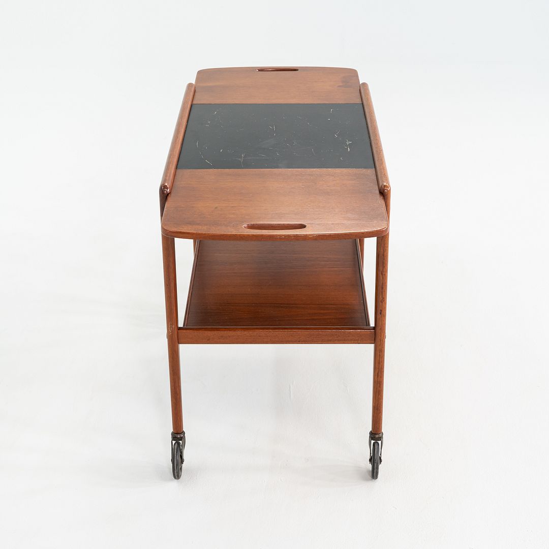 1970s Yngve Ekstrom for Kallemo of Sweden Teak Thea Bar / Serving Cart 17x26"