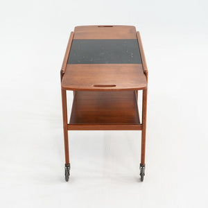 1970s Yngve Ekstrom for Kallemo of Sweden Teak Thea Bar / Serving Cart 17x26"