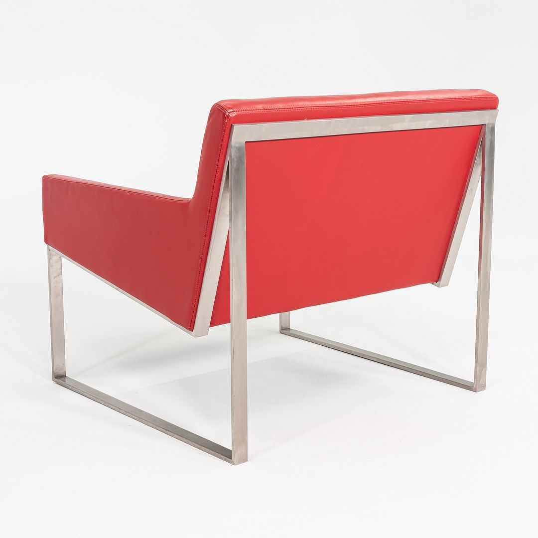 2006 Pair of Fabien Baron for Bernhardt Design B.3 Lounge Chair in Red Leather