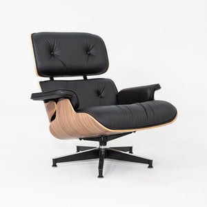 2025 Herman Miller  Tall Eames Lounge Chair & Ottoman in Black Leather & Walnut