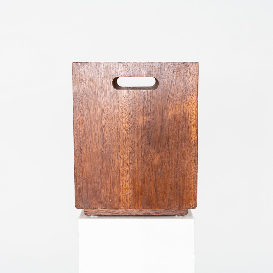 1970s Jens Risom Design Mid-Century Modern Wastebasket Trash Can in Walnut