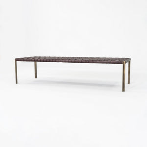 2020s Gratz / Laverne TG-18 Large Bench in Bronze with Woven Dark Brown Leather