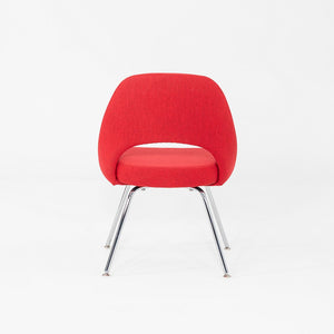 2019 Eero Saarinen for Knoll Armless Executive Dining Chair Red Fabric 4x Avail