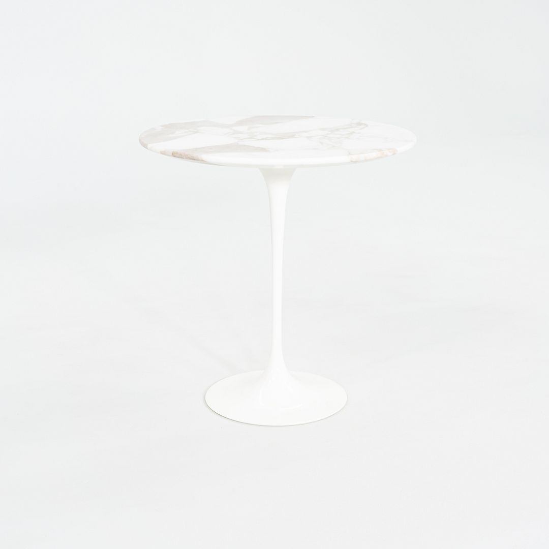 2003 Eero Saarinen for Knoll Tulip Side Table in Calacatta Gold Marble 20 inches