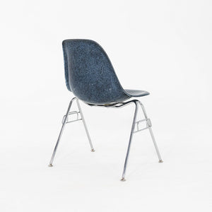 2010s Pair of Modernica Eames Fiberglass Dining Side Shell Chairs in Navy Blue
