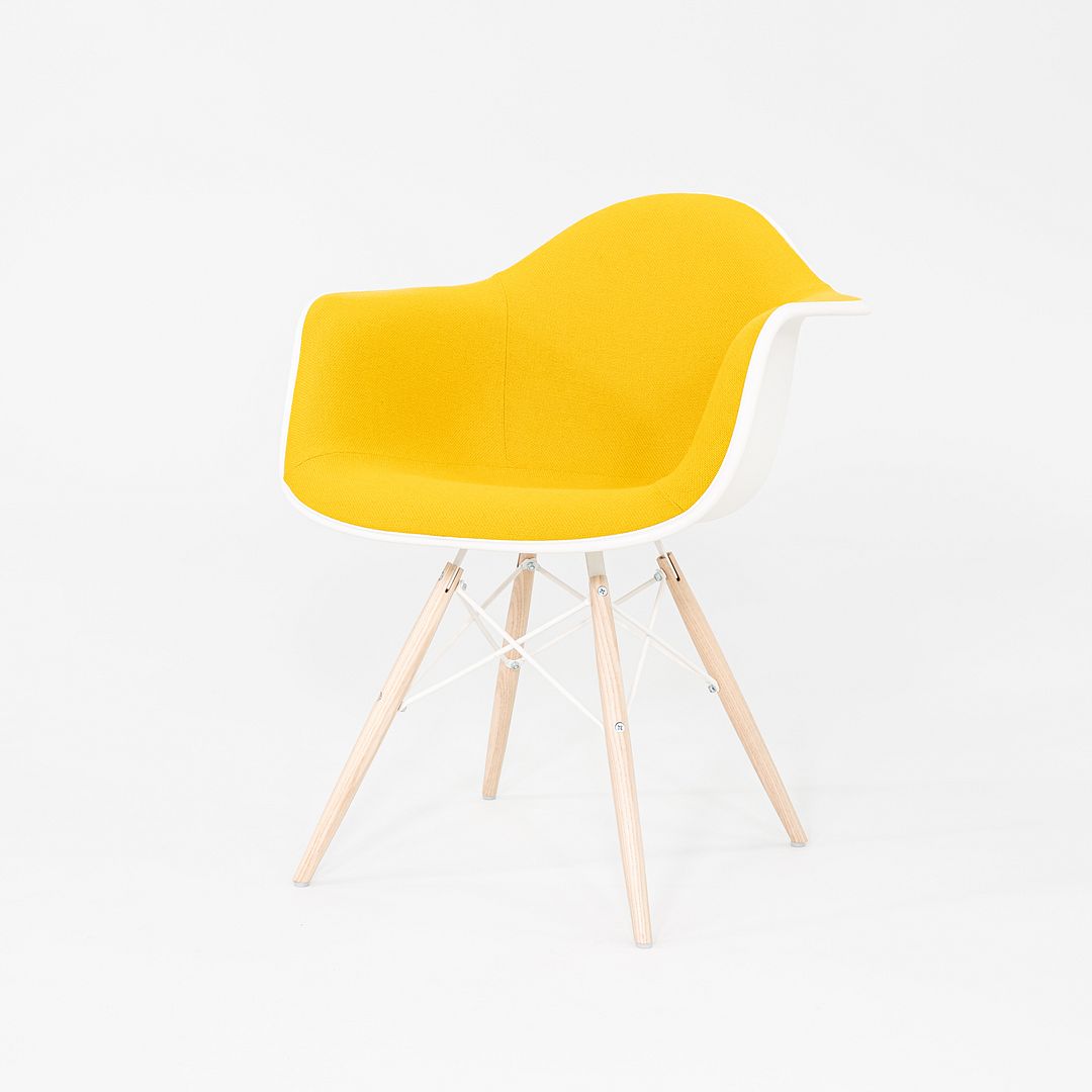 2022 Herman Miller Eames DAW Dining Chair in Yellow w/ Eiffel Base 3x Available