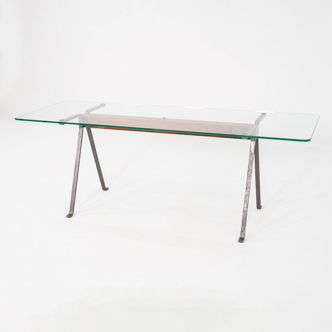 1980s Enzo Mari for Driade Frate Dining Table in Beech with Glass Top 31x51x28"