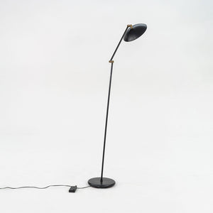 1980s Relux Milano Adjustable Steel Floor Lamp in Black Made in Italy 42 inches