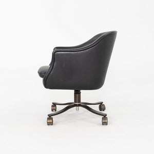 1980s Nicos Zographos Alpha Desk Chairs in Black Leather and Dark Bronze 2x Available