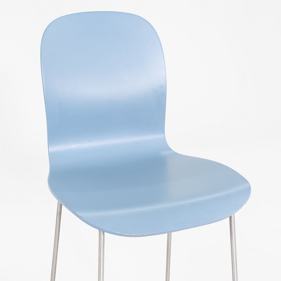 2010s Pair of Jasper Morrison for Cappellini Tate Bar Stools w/ Light Blue Seat