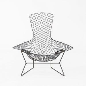 1960s Harry Bertoia for Knoll Bird Lounge Chair in Black Welded Steel Frame