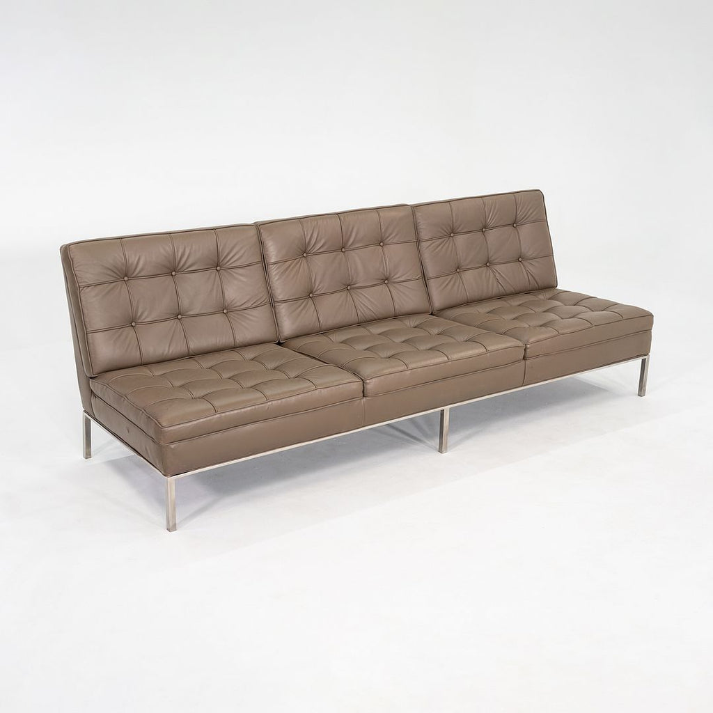 1960s Gordon Bunshaft and Davis Allen of SOM Three Seat Sofa in Brown Leather