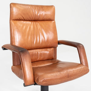 1980s Mario Bellini & Dieter Thiel for Vitra Figura Office Chair Cognac Leather