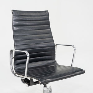 1981 Herman Miller Eames Aluminum Group Executive Desk Chair in Black Naugahyde
