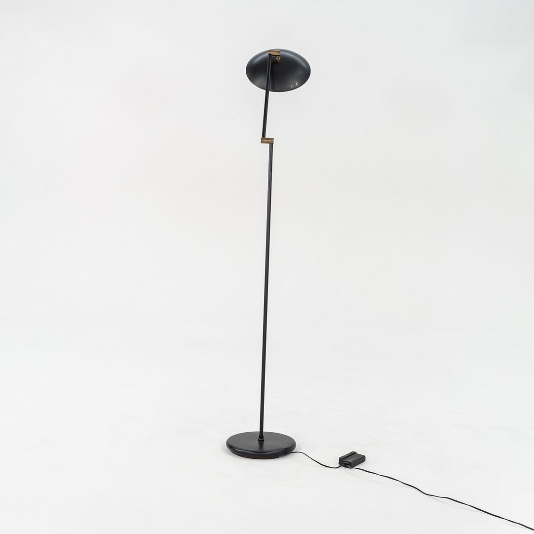 1980s Relux Milano Adjustable Steel Floor Lamp in Black Made in Italy 42 inches