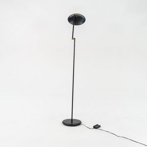 1980s Relux Milano Adjustable Steel Floor Lamp in Black Made in Italy 42 inches