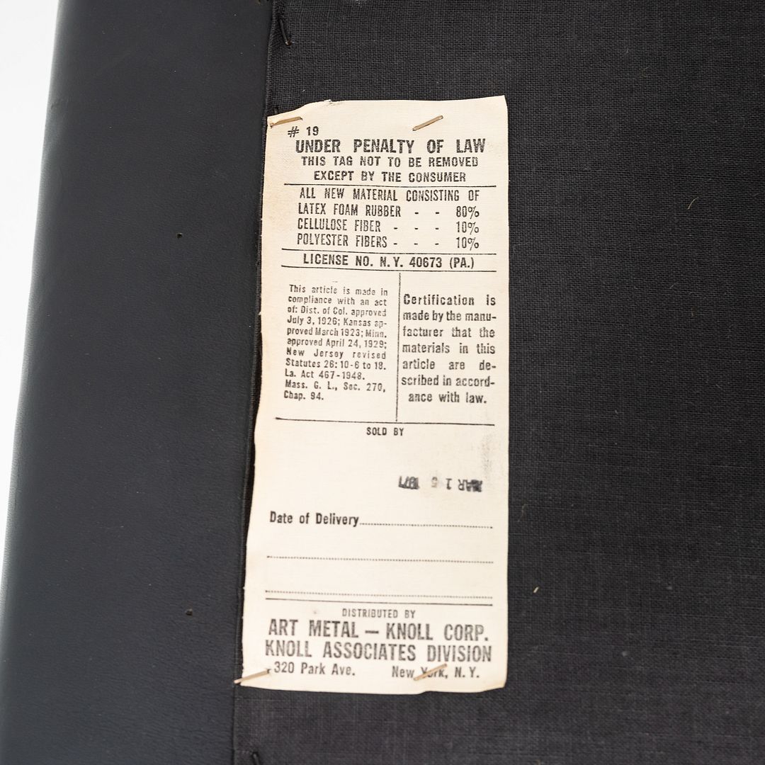 1971 Vincent Cafiero for Knoll Black Leather Rolling Desk Chair 4x Available