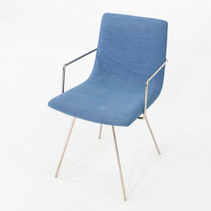 2018 Pair of Capra Arm Chairs by Lee Pasteris for Martin Brattrud in Blue Fabric