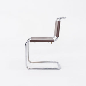 SOLD 1960s Set of Six Marcel Breuer for Knoll B33 Spoleto Dining Chairs in Brown Leather