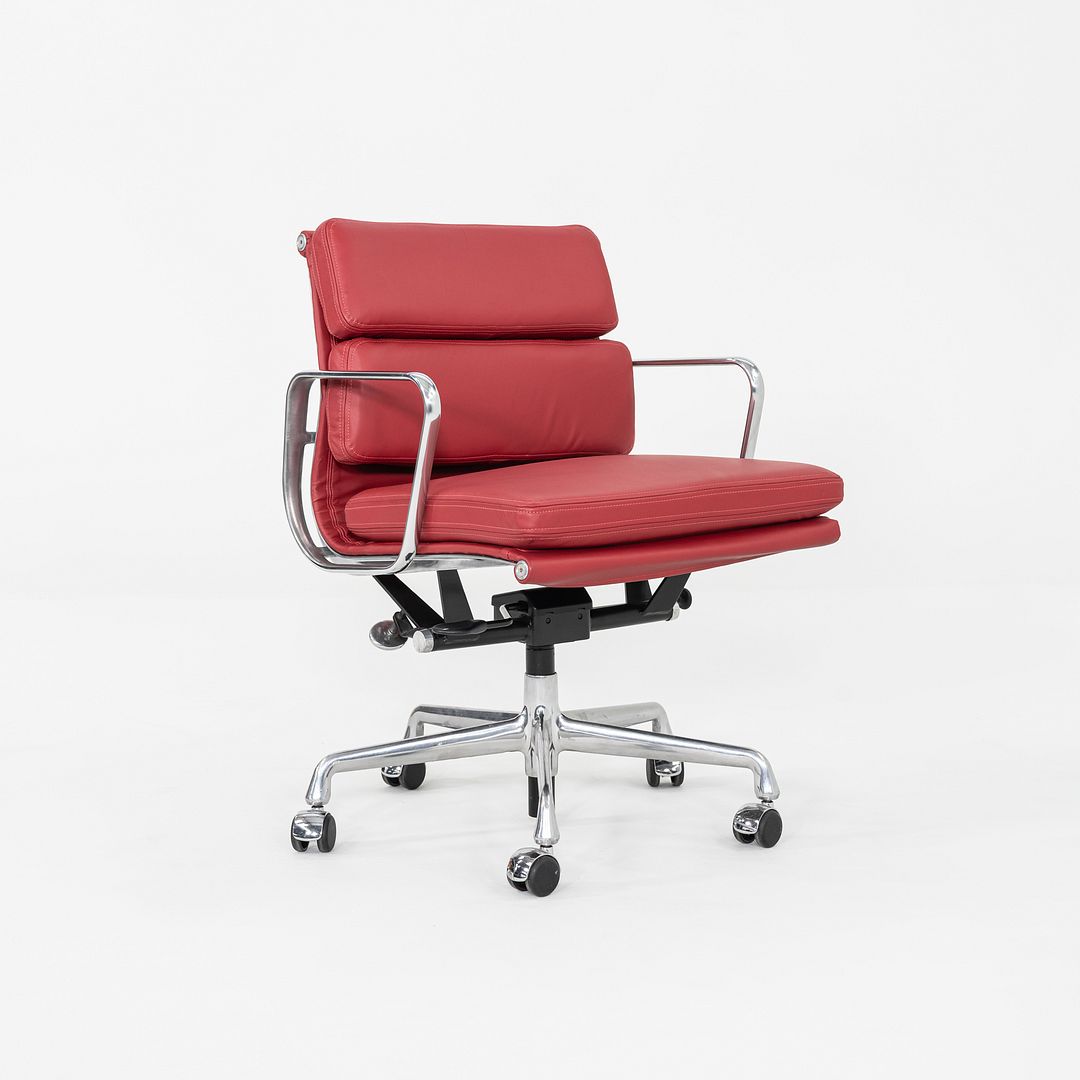 SOLD 2010s Herman Miller Eames Soft Pad Management Desk Chair Red Leather Upholstery