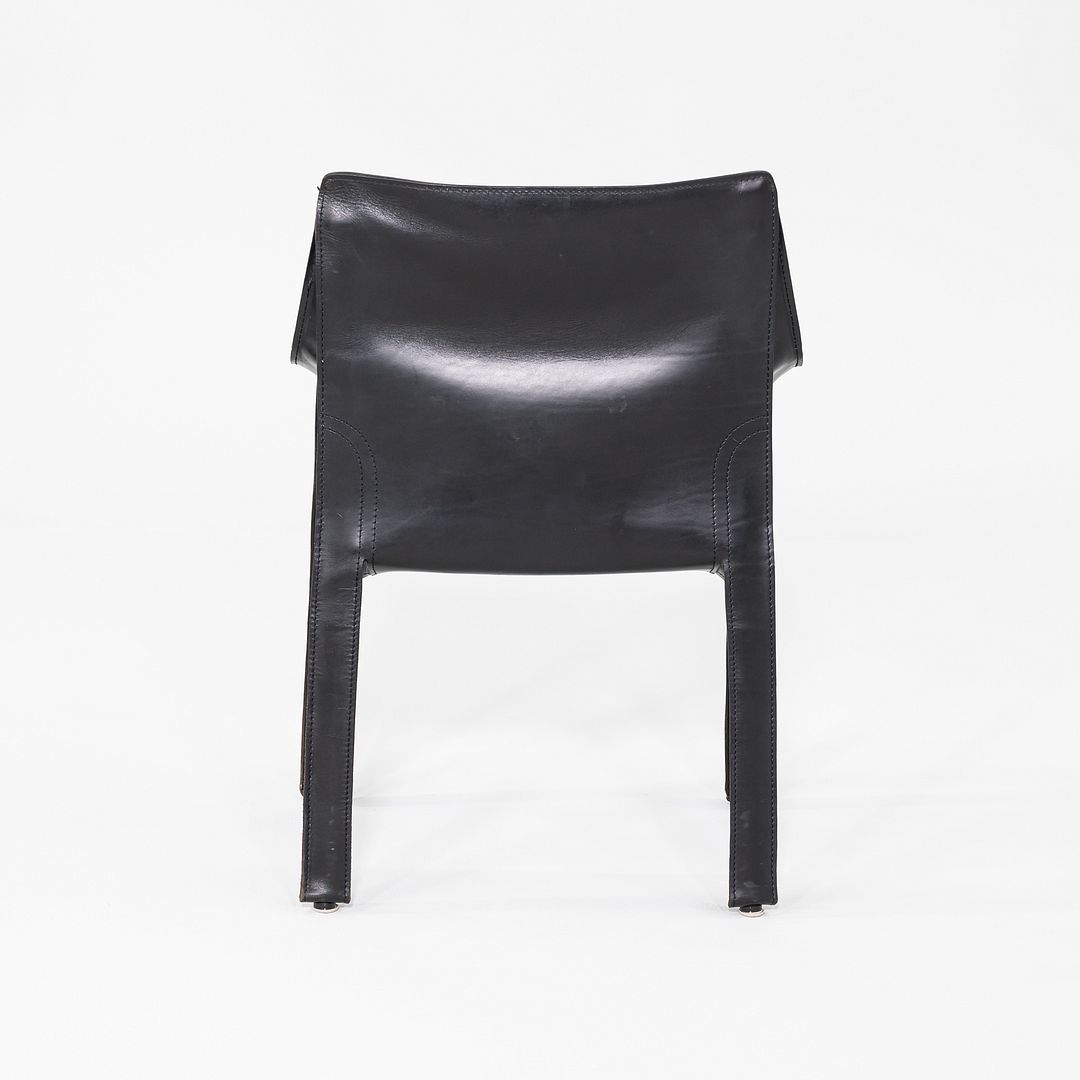1990s Pair of Mario Bellini Cab 413 Leather Armchair for Cassina Black Leather
