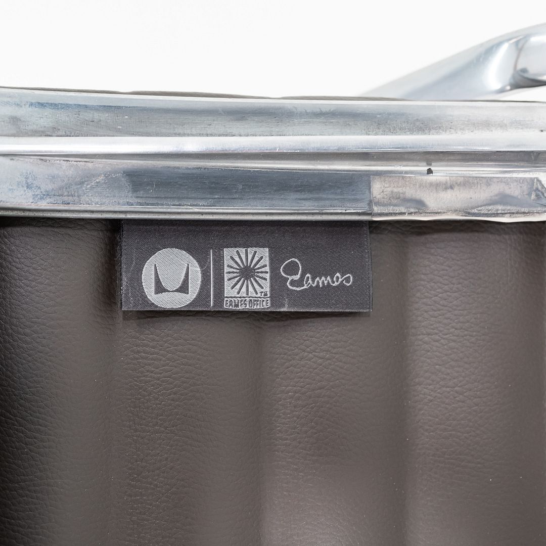 SOLD 2010 Herman Miller Eames Aluminum Group Management Desk Chair in Brown Leather