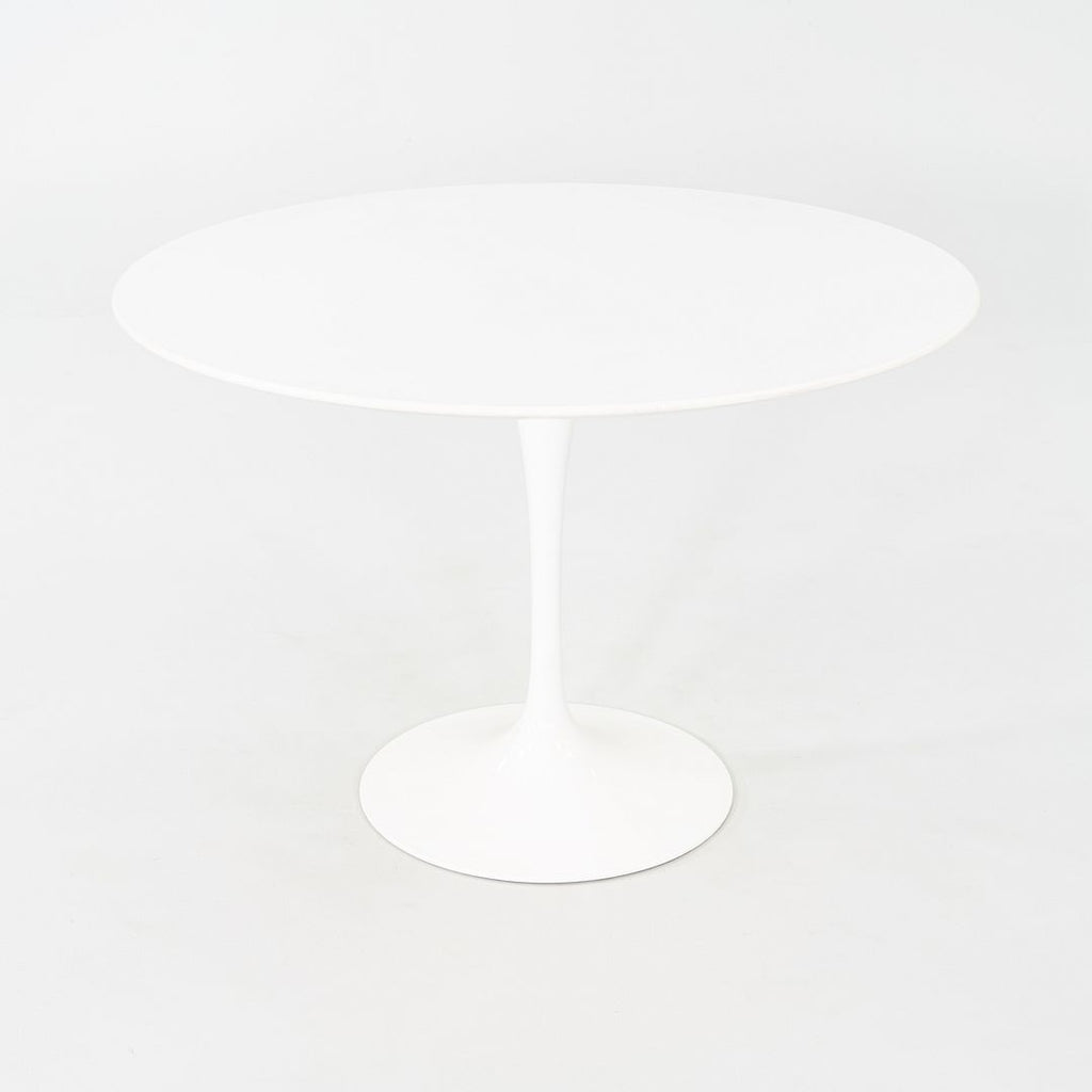 2010s Eero Saarinen for Knoll 42" Tulip Dining Table with White Laminate Top