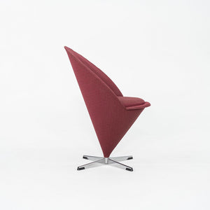 1960s Verner Panton for Plus Linje Cone Side Chair in Fabric and Chromed Steel