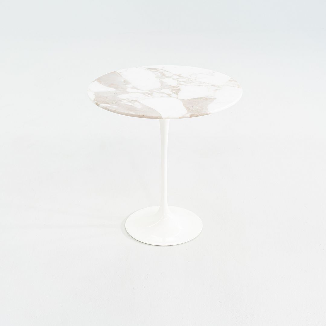 2003 Eero Saarinen for Knoll Tulip Side Table in Calacatta Gold Marble 20 inches