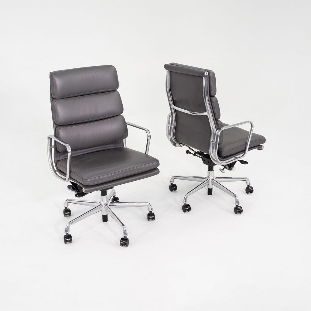 2017 Herman Miller Eames Soft Pad Executive Desk Chair Grey Leather 6x Available