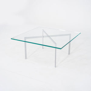 2000s Mies van der Rohe for Knoll Barcelona Coffee Table Chromed Steel and Glass