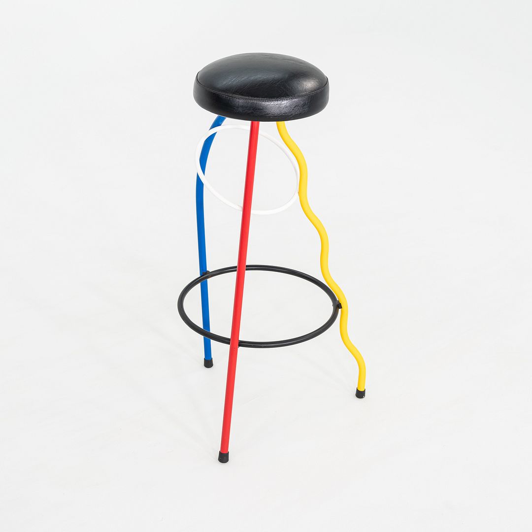 1980s Duplex Bar Stool byJavier Mariscal & Pepe Cortes for BD Barcelona w/ Vinyl