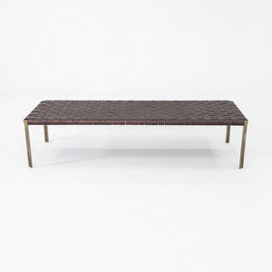 2020s Gratz / Laverne TG-18 Large Bench in Bronze with Woven Dark Brown Leather