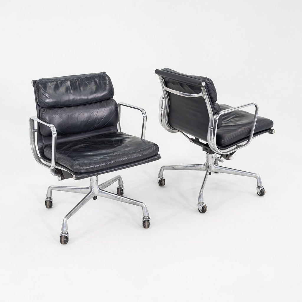 1989 Herman Miller Eames Soft Pad Management Desk Chair Black Leather 7x Avail