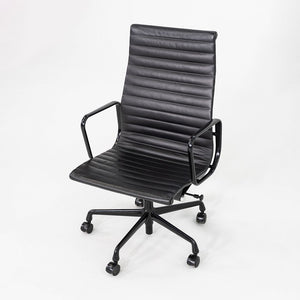 2017 Herman Miller Eames Aluminum Group Executive Desk Chair in Black Leather