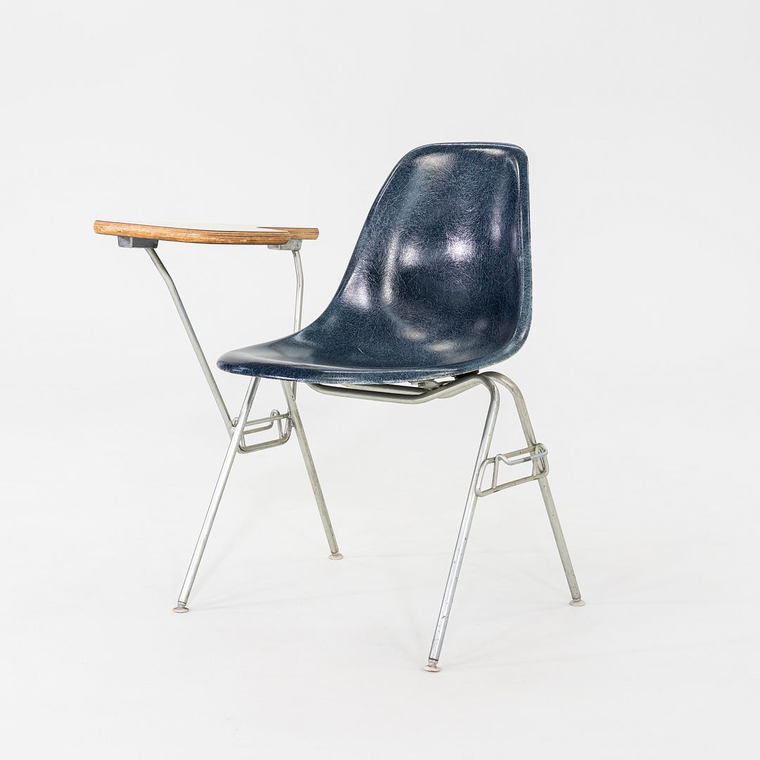 1970s Herman Miller Eames Molded Fiberglass Side Chair Navy Blue 24x Available