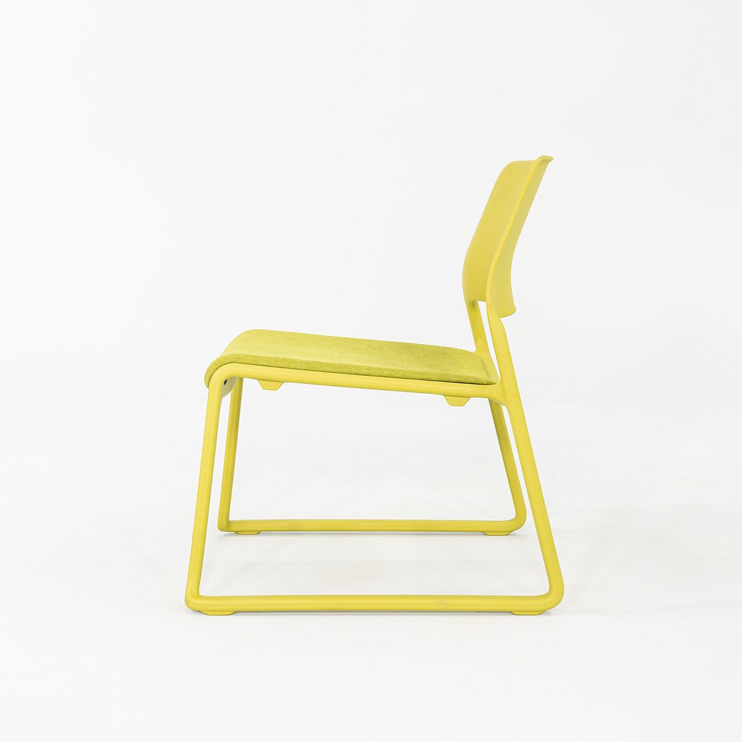2010s Set of Four Don Chadwick for Knoll Spark Lounge Stacking Chairs Lime Green