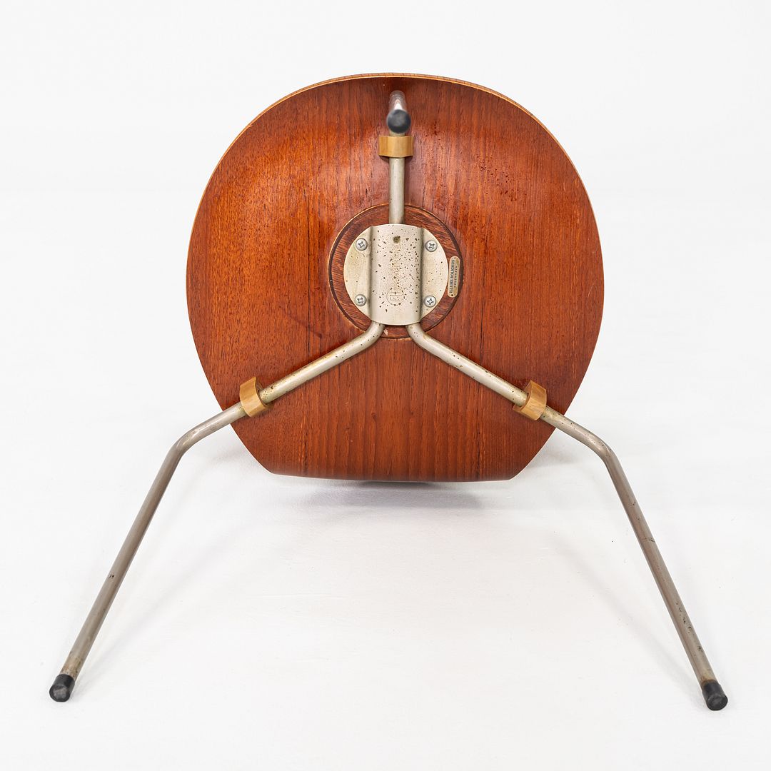 1960s Set of Four Arne Jacobsen for Fritz Hansen Ant Chairs Teak w/ Steel Legs