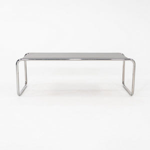1990s Marcel Breuer for Thonet Laccio Coffee Table Black Laminate w/ Steel Frame