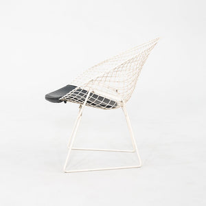 1960s Harry Bertoia for Knoll Diamond Lounge Chair w/ Black Leather Seat Cushion