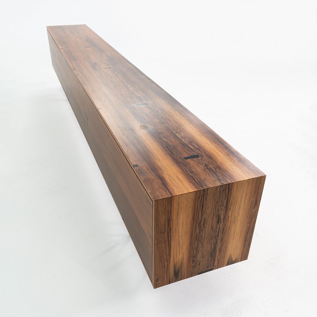 2010s Custom Reclaimed Hardwood Credenza with Steel Base, 19 x 144 x 29 inches