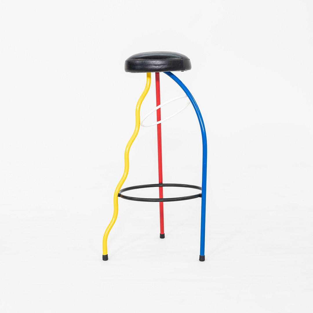 1980s Duplex Bar Stool byJavier Mariscal & Pepe Cortes for BD Barcelona w/ Vinyl